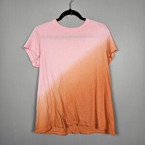 Marine Layer Womens M Ombre T Shirt Short Sleeve Casual Pink Orange Soft Tee